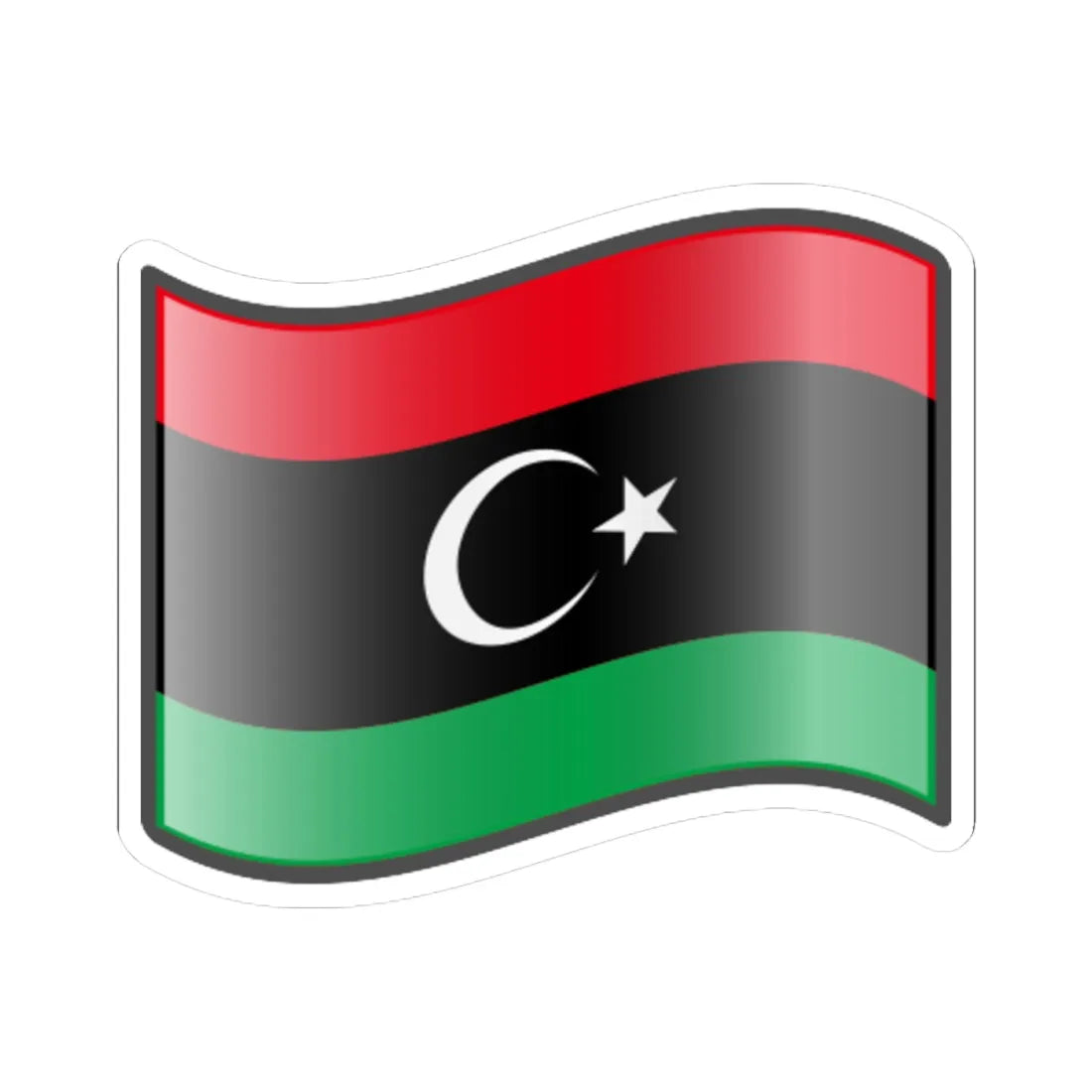 Nuvola Libya flag (Libya) STICKER Vinyl Kiss-Cut Decal - The Sticker Space