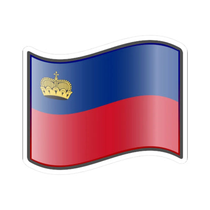 Nuvola Liechtensteiner flag (Liechtenstein) STICKER Vinyl Kiss-Cut Decal 3 Inch White - The Sticker Space