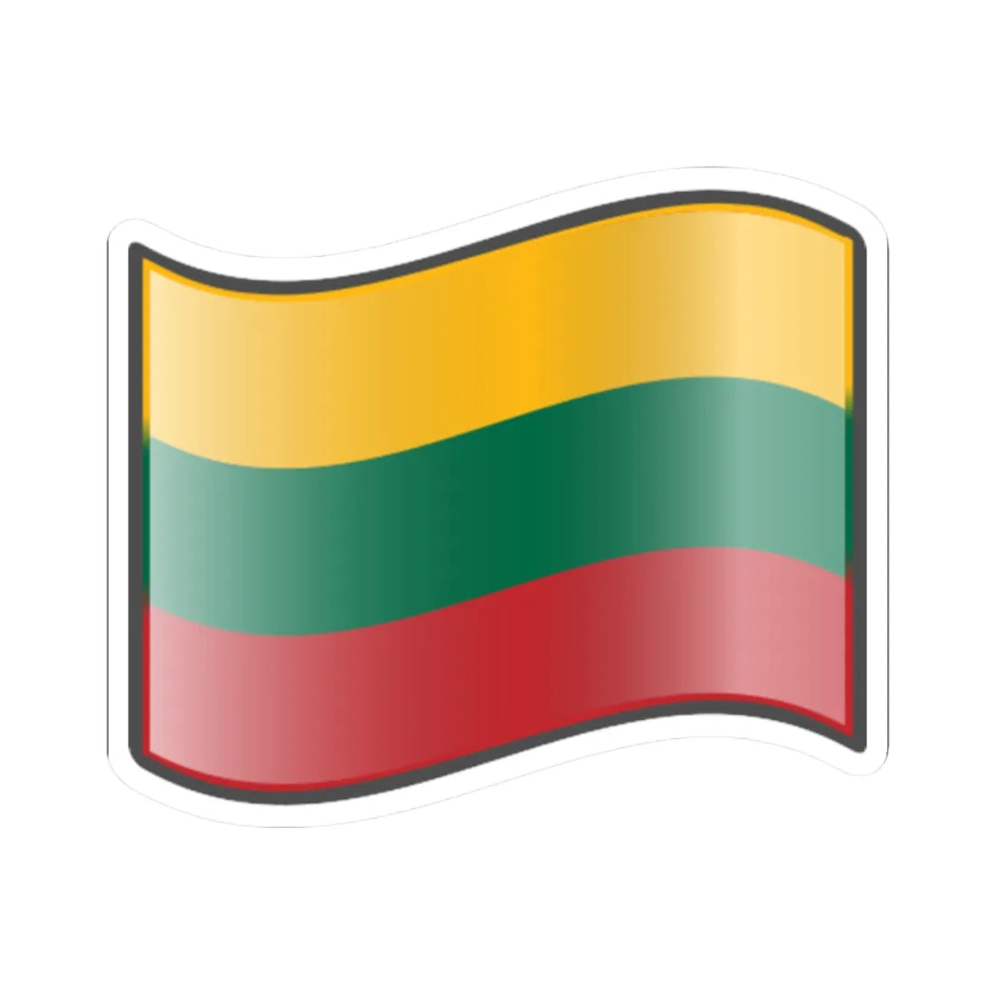 Nuvola Lithuanian flag (Lithuania) STICKER Vinyl Kiss-Cut Decal 2 Inch White - The Sticker Space