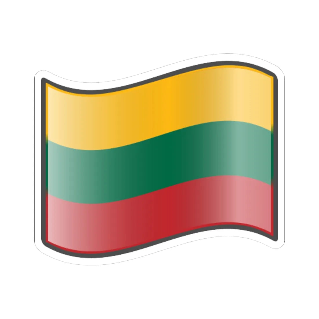 Nuvola Lithuanian flag (Lithuania) STICKER Vinyl Kiss-Cut Decal 6 Inch White - The Sticker Space