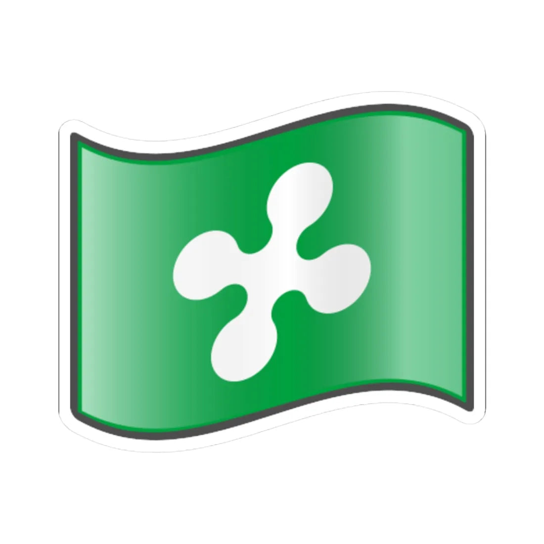 Nuvola Lombardy flag (Italy) STICKER Vinyl Kiss-Cut Decal 3 Inch White - The Sticker Space