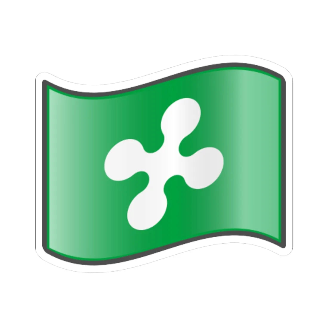 Nuvola Lombardy flag (Italy) STICKER Vinyl Kiss-Cut Decal 6 Inch White - The Sticker Space