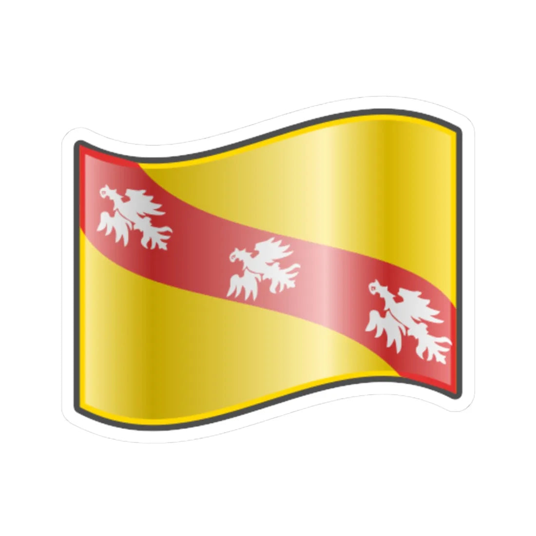 Nuvola Lorraine flag (France) STICKER Vinyl Kiss-Cut Decal 3 Inch White - The Sticker Space