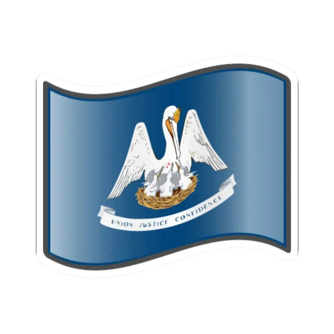 Nuvola Louisiana flag (United States) STICKER Vinyl Kiss-Cut Decal 2 Inch White - The Sticker Space