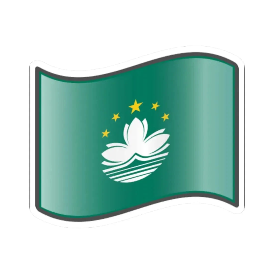Nuvola Macau flag (China) STICKER Vinyl Kiss-Cut Decal 2 Inch White - The Sticker Space