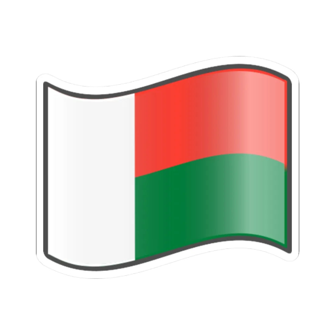Nuvola Madagascar flag (Madagascar) STICKER Vinyl Kiss-Cut Decal 2 Inch White - The Sticker Space