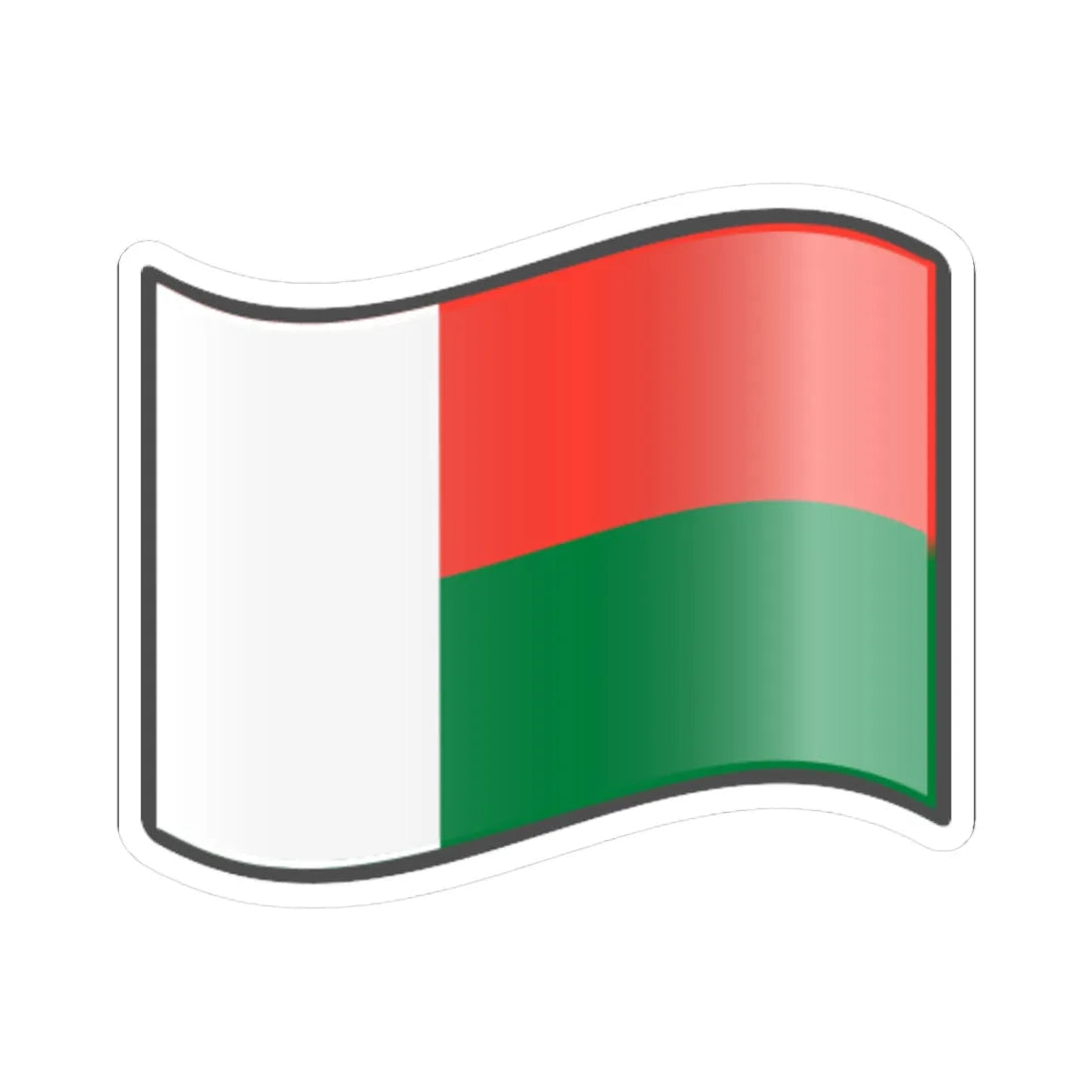 Nuvola Madagascar flag (Madagascar) STICKER Vinyl Kiss-Cut Decal 3 Inch White - The Sticker Space