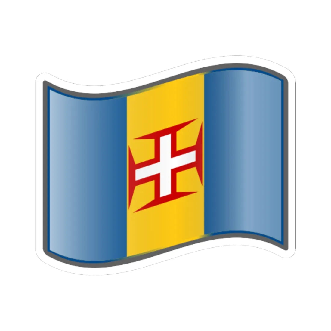 Nuvola Madeira flag (Portugal) STICKER Vinyl Kiss-Cut Decal 6 Inch White - The Sticker Space