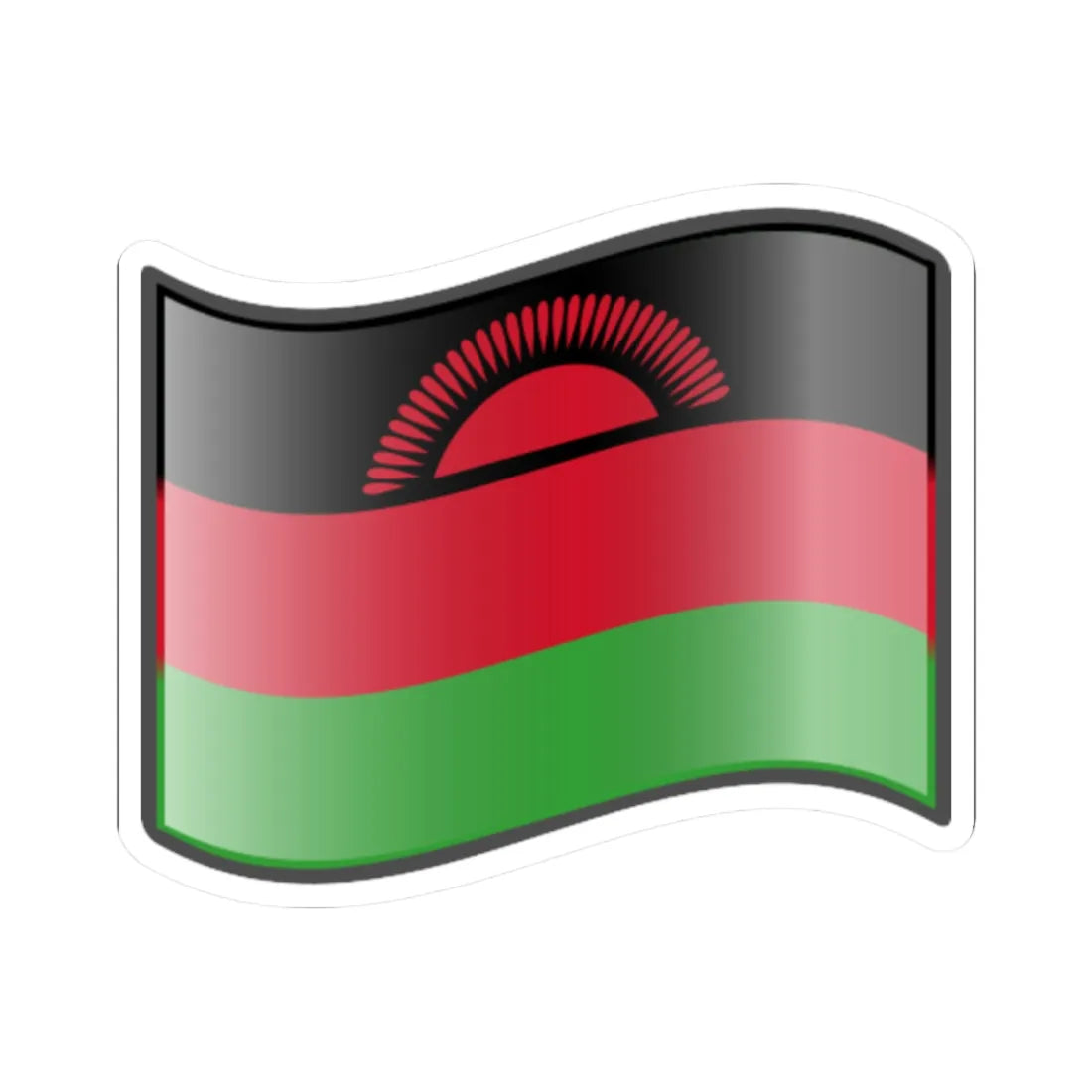 Nuvola Malawian flag (Malawi) STICKER Vinyl Kiss-Cut Decal 2 Inch White - The Sticker Space