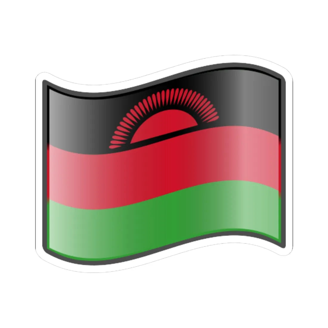 Nuvola Malawian flag (Malawi) STICKER Vinyl Kiss-Cut Decal 6 Inch White - The Sticker Space