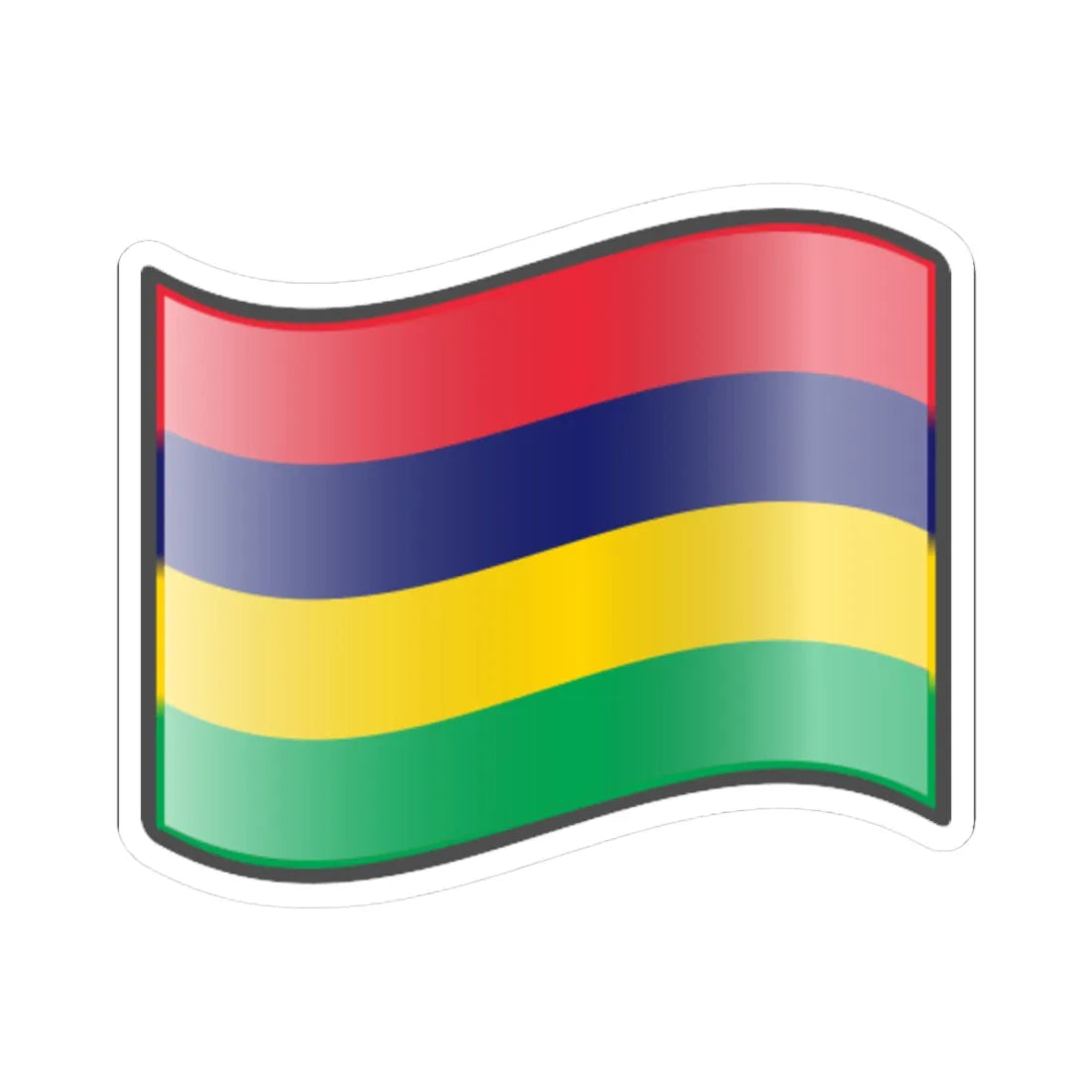 Nuvola Mauritian flag (Mauritius) STICKER Vinyl Kiss-Cut Decal 3 Inch White - The Sticker Space
