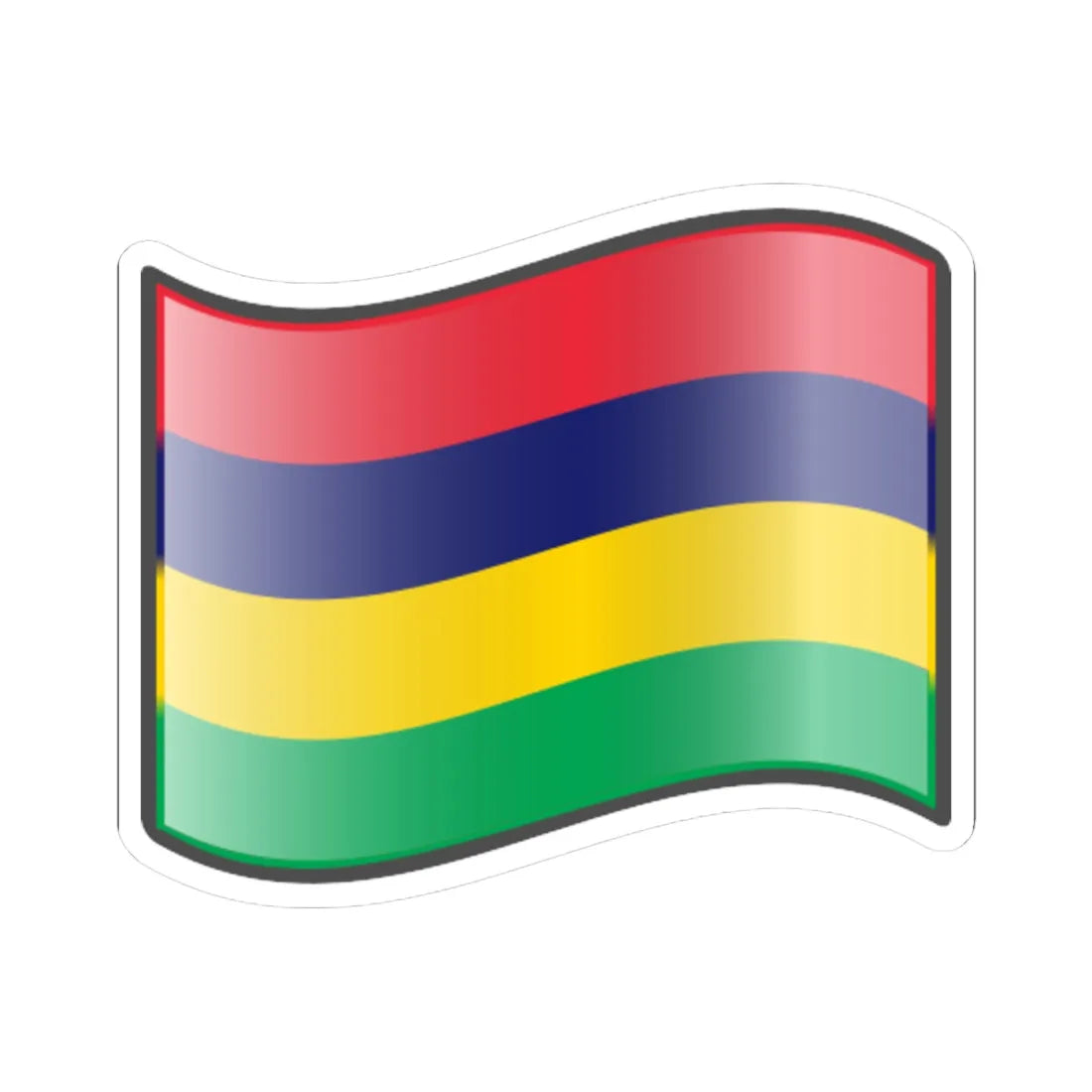 Nuvola Mauritian flag (Mauritius) STICKER Vinyl Kiss-Cut Decal 4 Inch White - The Sticker Space