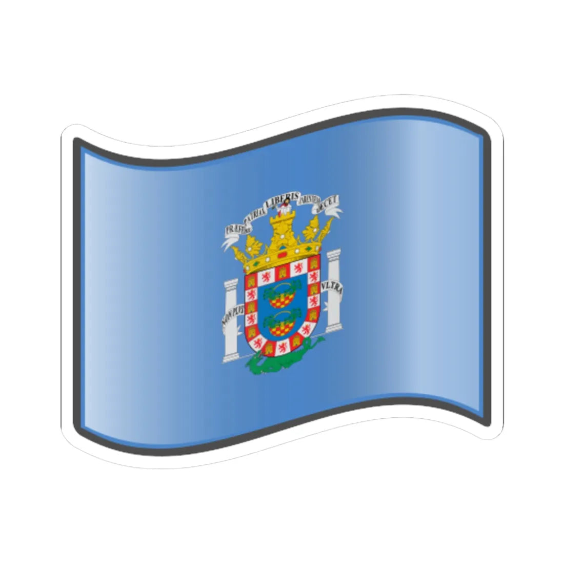 Nuvola Melilla flag (Spain) STICKER Vinyl Kiss-Cut Decal 6 Inch White - The Sticker Space