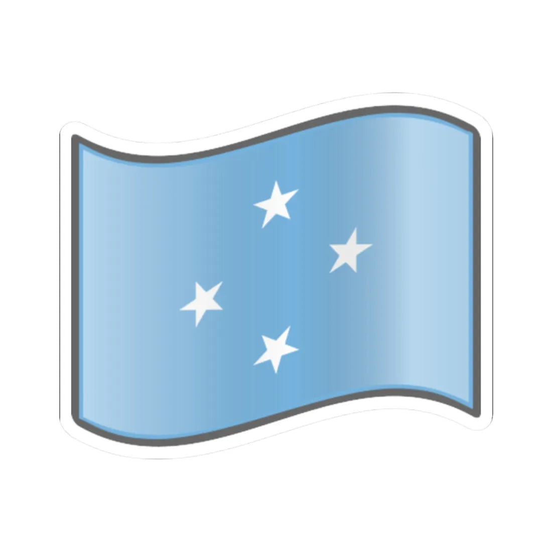 Nuvola Micronesian flag (Micronesia) STICKER Vinyl Kiss-Cut Decal 2 Inch White - The Sticker Space