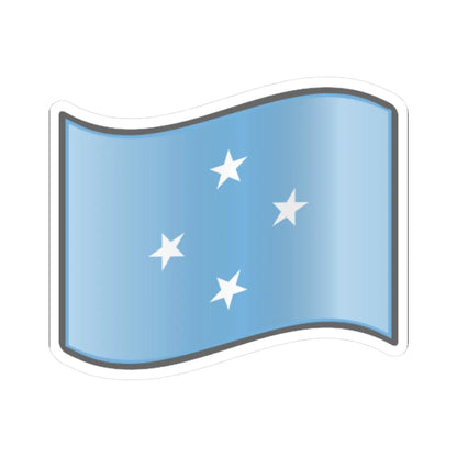 Nuvola Micronesian flag (Micronesia) STICKER Vinyl Kiss-Cut Decal 3 Inch White - The Sticker Space