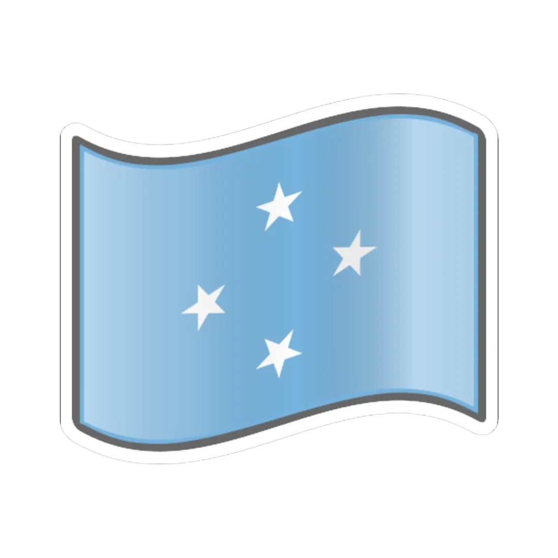 Nuvola Micronesian flag (Micronesia) STICKER Vinyl Kiss-Cut Decal 4 Inch White - The Sticker Space