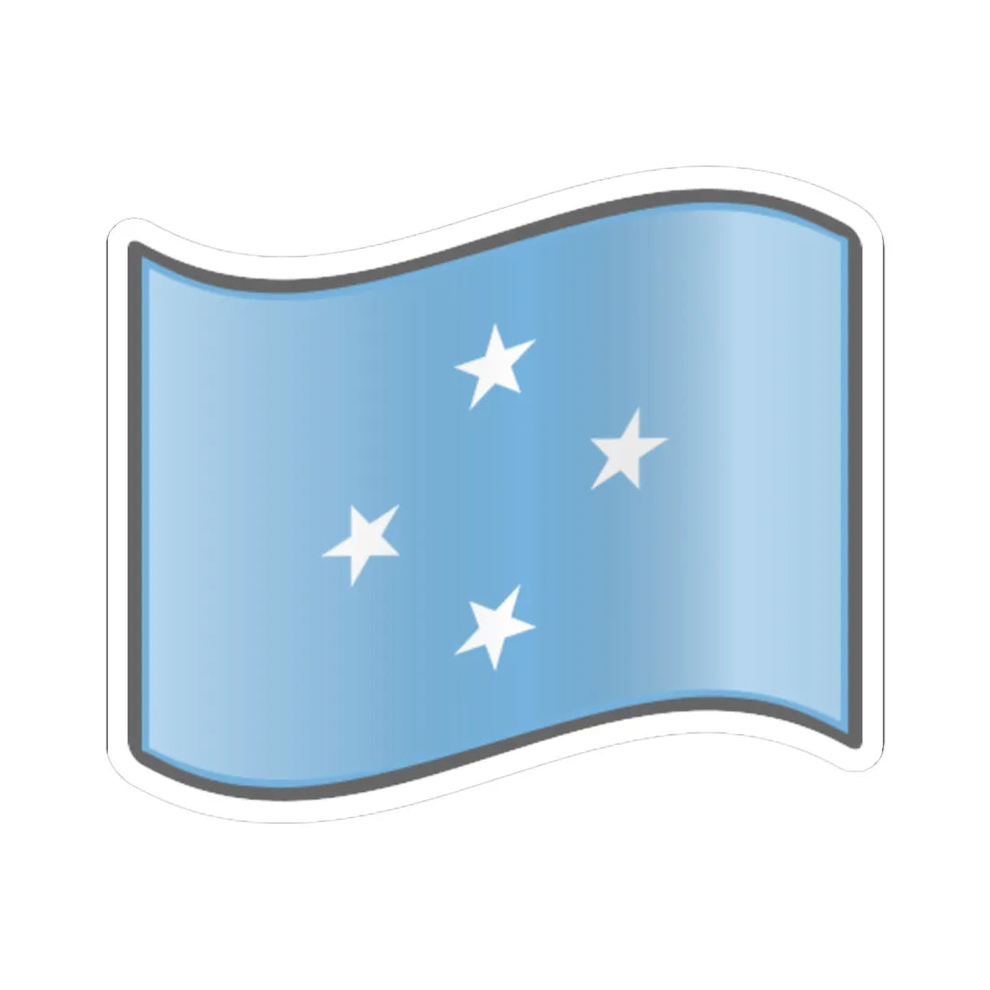 Nuvola Micronesian flag (Micronesia) STICKER Vinyl Kiss-Cut Decal 6 Inch White - The Sticker Space