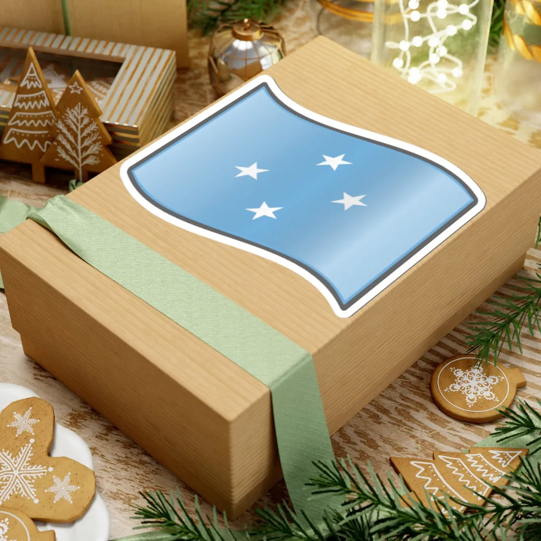 Nuvola Micronesian flag (Micronesia) STICKER Vinyl Kiss-Cut Decal - The Sticker Space