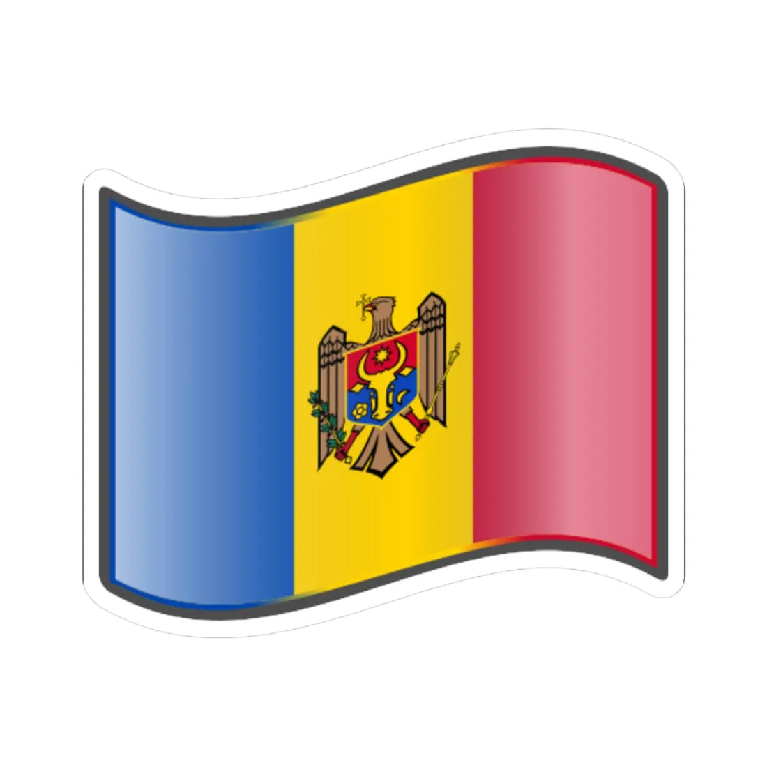 Nuvola Moldovan flag (Moldova) STICKER Vinyl Kiss-Cut Decal 6 Inch White - The Sticker Space