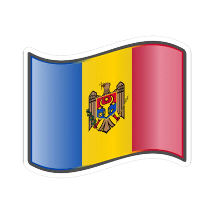 Nuvola Moldovan flag (Moldova) STICKER Vinyl Kiss-Cut Decal 6 Inch White - The Sticker Space