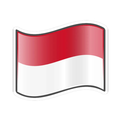 Nuvola Monegasque flag (Monaco) STICKER Vinyl Kiss-Cut Decal 4 Inch White - The Sticker Space