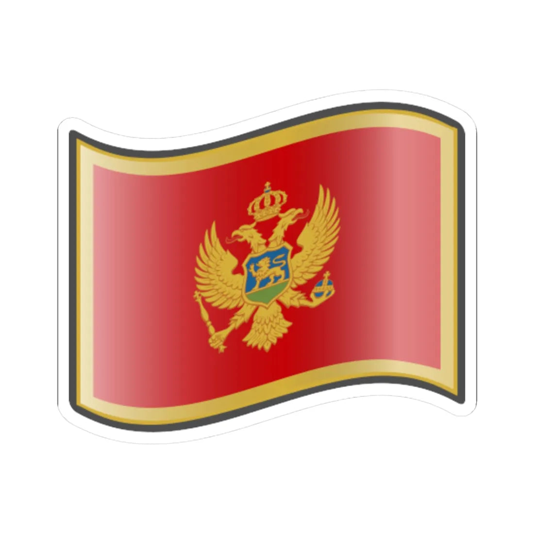 Nuvola Montenegrin flag (Montenegro) STICKER Vinyl Kiss-Cut Decal 3 Inch White - The Sticker Space