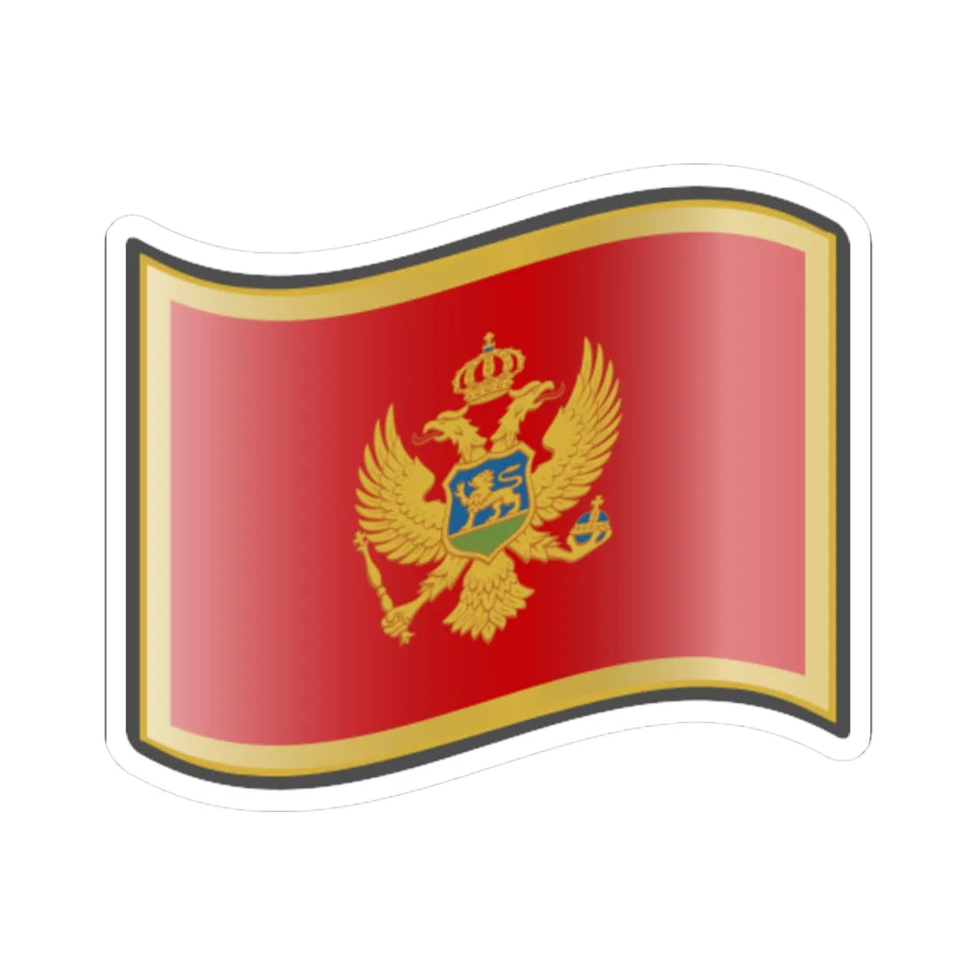 Nuvola Montenegrin flag (Montenegro) STICKER Vinyl Kiss-Cut Decal 4 Inch White - The Sticker Space