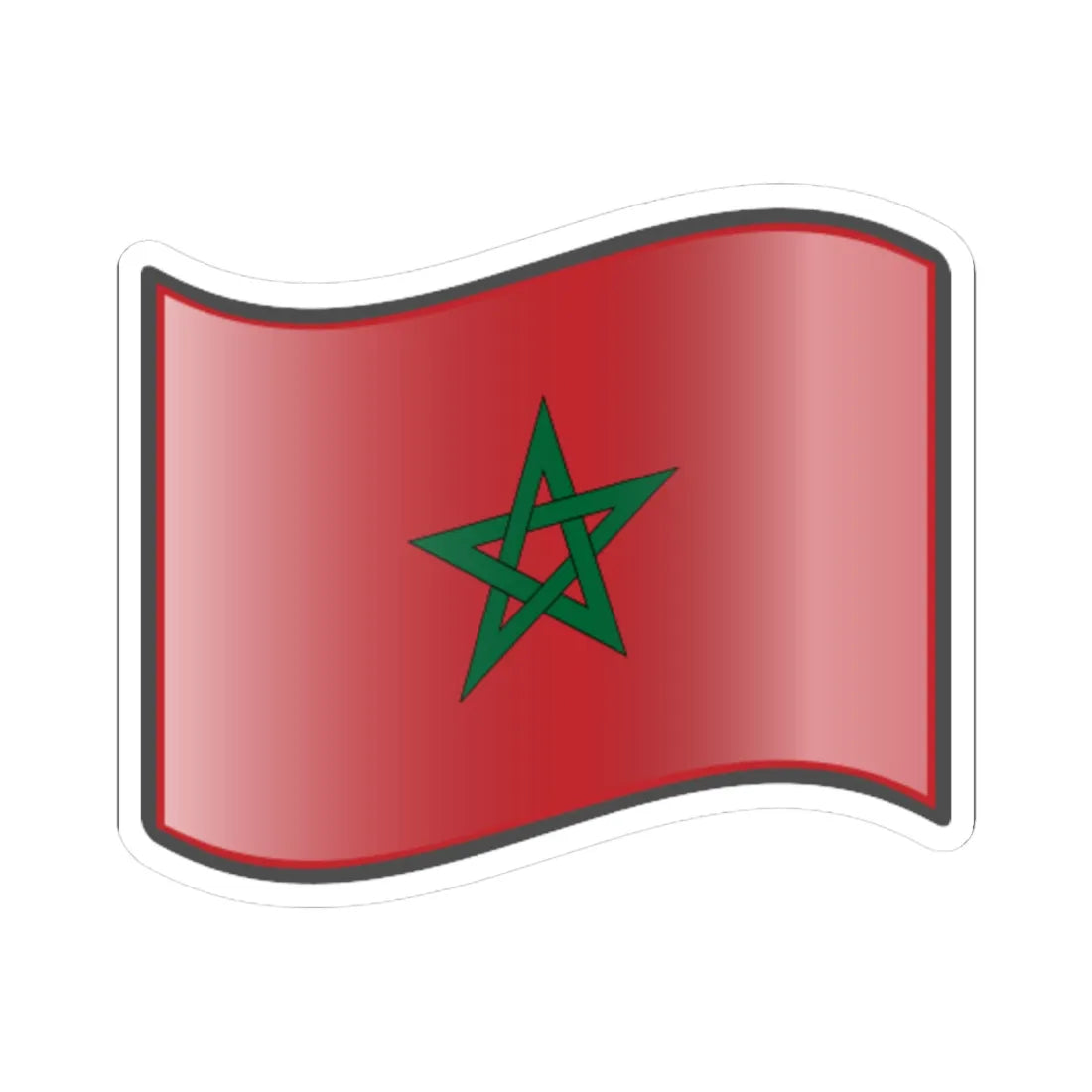 Nuvola Moroccan flag (Morocco) STICKER Vinyl Kiss-Cut Decal 4 Inch White - The Sticker Space
