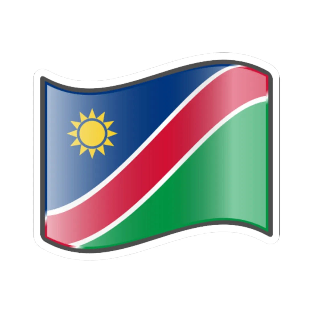 Nuvola Namibian flag (Namibia) STICKER Vinyl Kiss-Cut Decal 2 Inch White - The Sticker Space