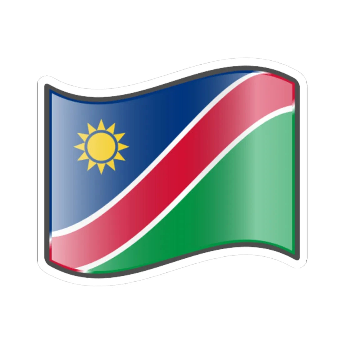 Nuvola Namibian flag (Namibia) STICKER Vinyl Kiss-Cut Decal 3 Inch White - The Sticker Space