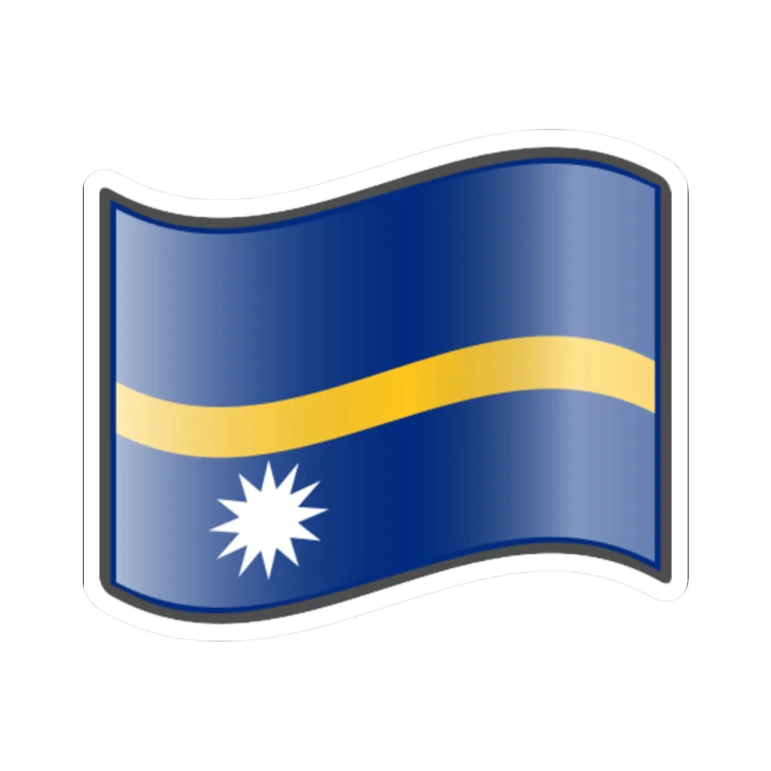 Nuvola Nauru flag (Nauru) STICKER Vinyl Kiss-Cut Decal 2 Inch White - The Sticker Space