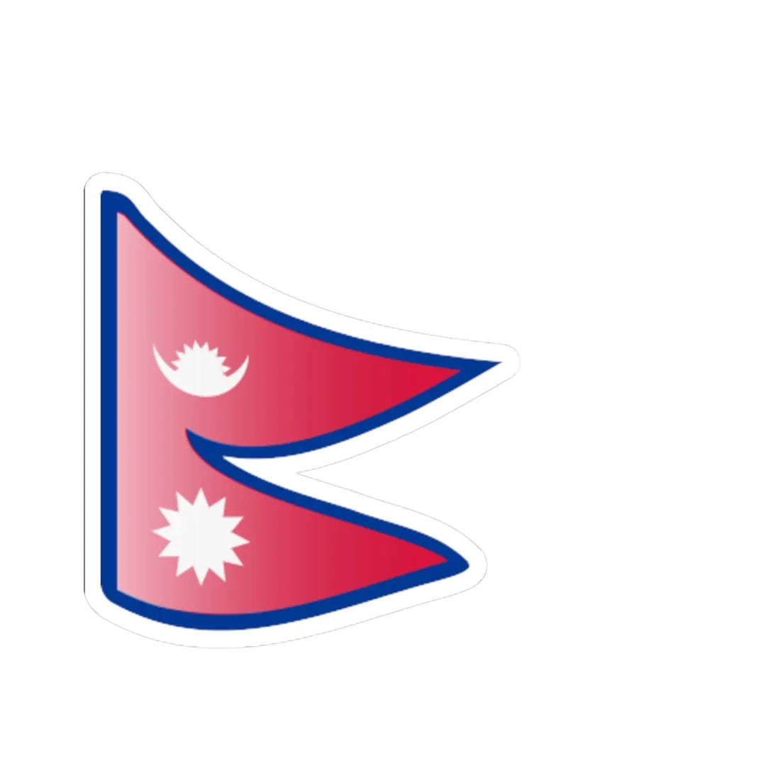 Nuvola Nepal flag (Nepal) STICKER Vinyl Kiss-Cut Decal 6 Inch White - The Sticker Space