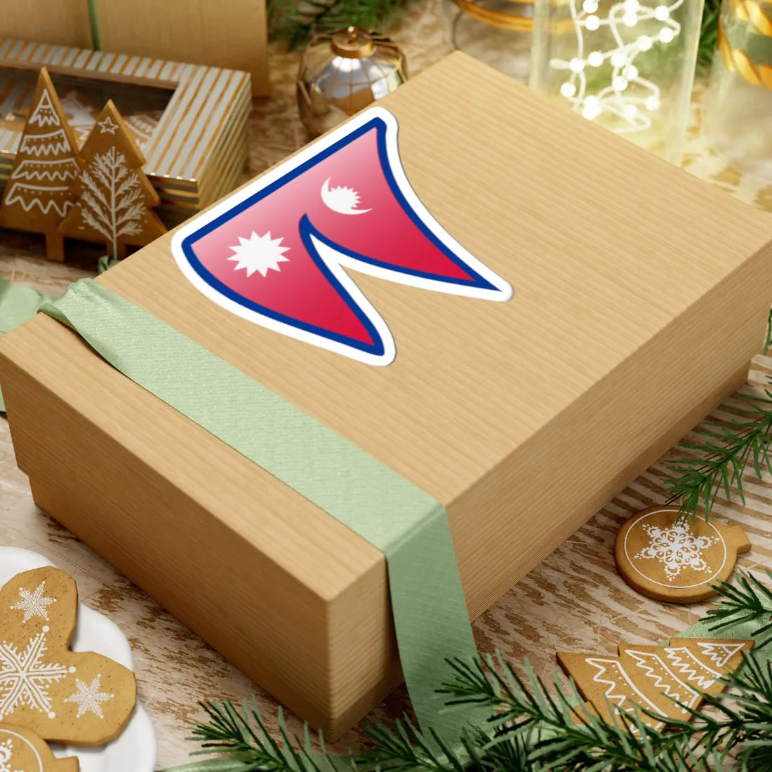 Nuvola Nepal flag (Nepal) STICKER Vinyl Kiss-Cut Decal - The Sticker Space