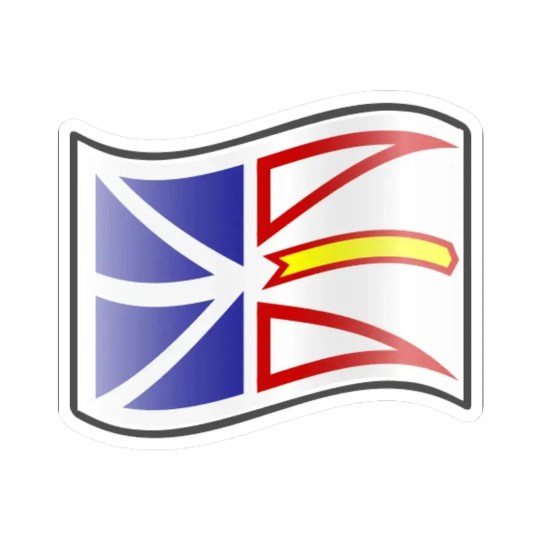 Nuvola Newfoundland flag (Canada) STICKER Vinyl Kiss-Cut Decal 4 Inch White - The Sticker Space