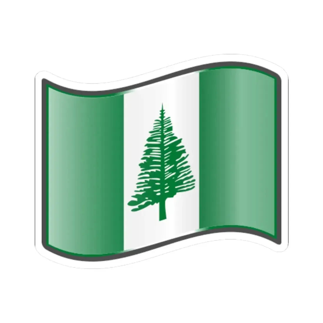 Nuvola Norfolk flag (Australia) STICKER Vinyl Kiss-Cut Decal 4 Inch White - The Sticker Space