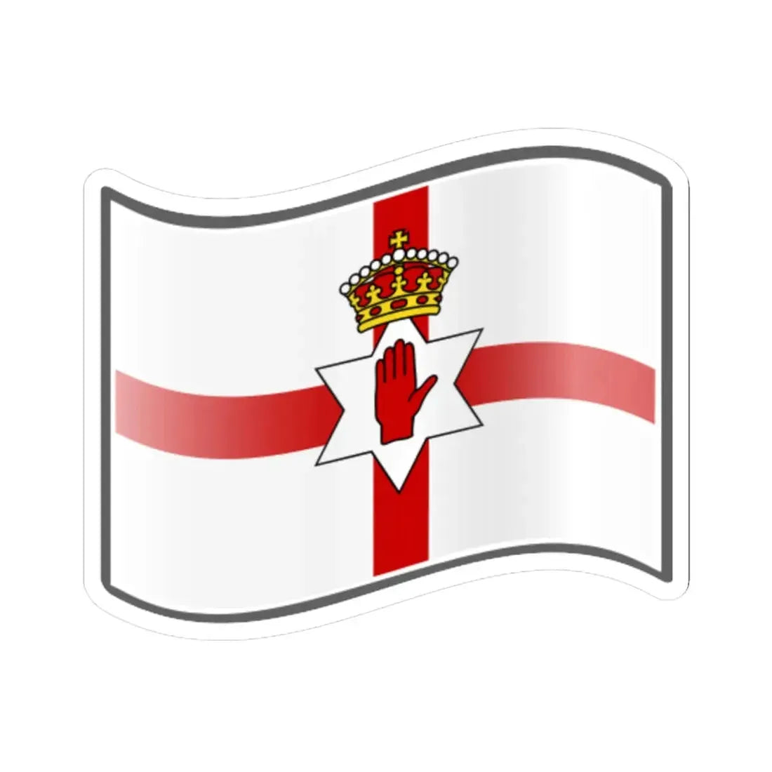 Nuvola Northern Irish flag (Ireland) STICKER Vinyl Kiss-Cut Decal 6 Inch White - The Sticker Space