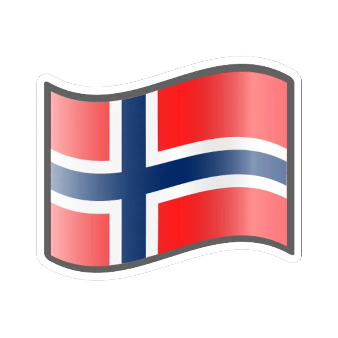 Nuvola Norwegian flag (Norway) STICKER Vinyl Kiss-Cut Decal 6 Inch White - The Sticker Space