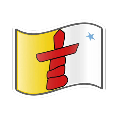 Nuvola Nunavut flag (Canada) STICKER Vinyl Kiss-Cut Decal 6 Inch White - The Sticker Space