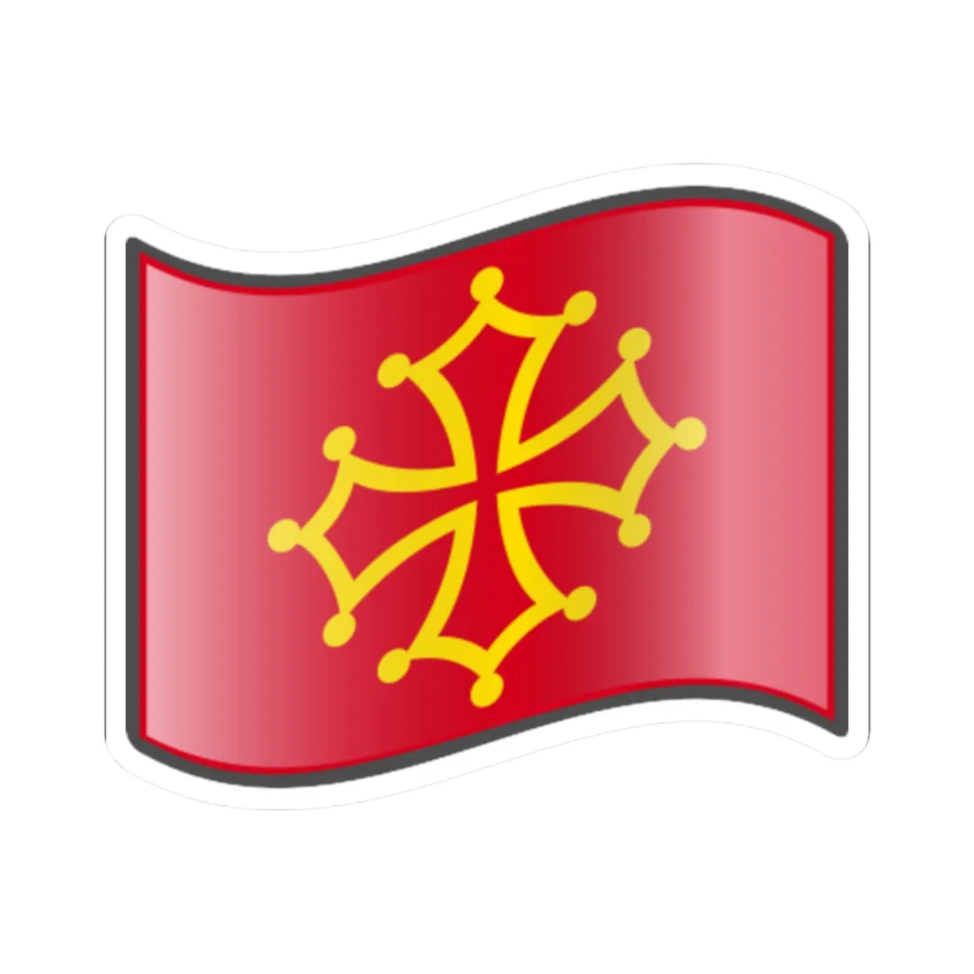 Nuvola Occitanian flag (France) STICKER Vinyl Kiss-Cut Decal 2 Inch White - The Sticker Space