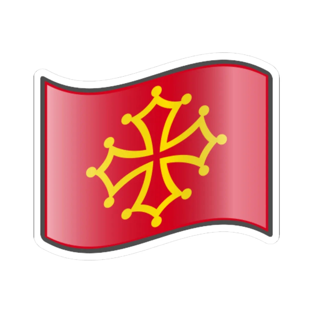 Nuvola Occitanian flag (France) STICKER Vinyl Kiss-Cut Decal 4 Inch White - The Sticker Space