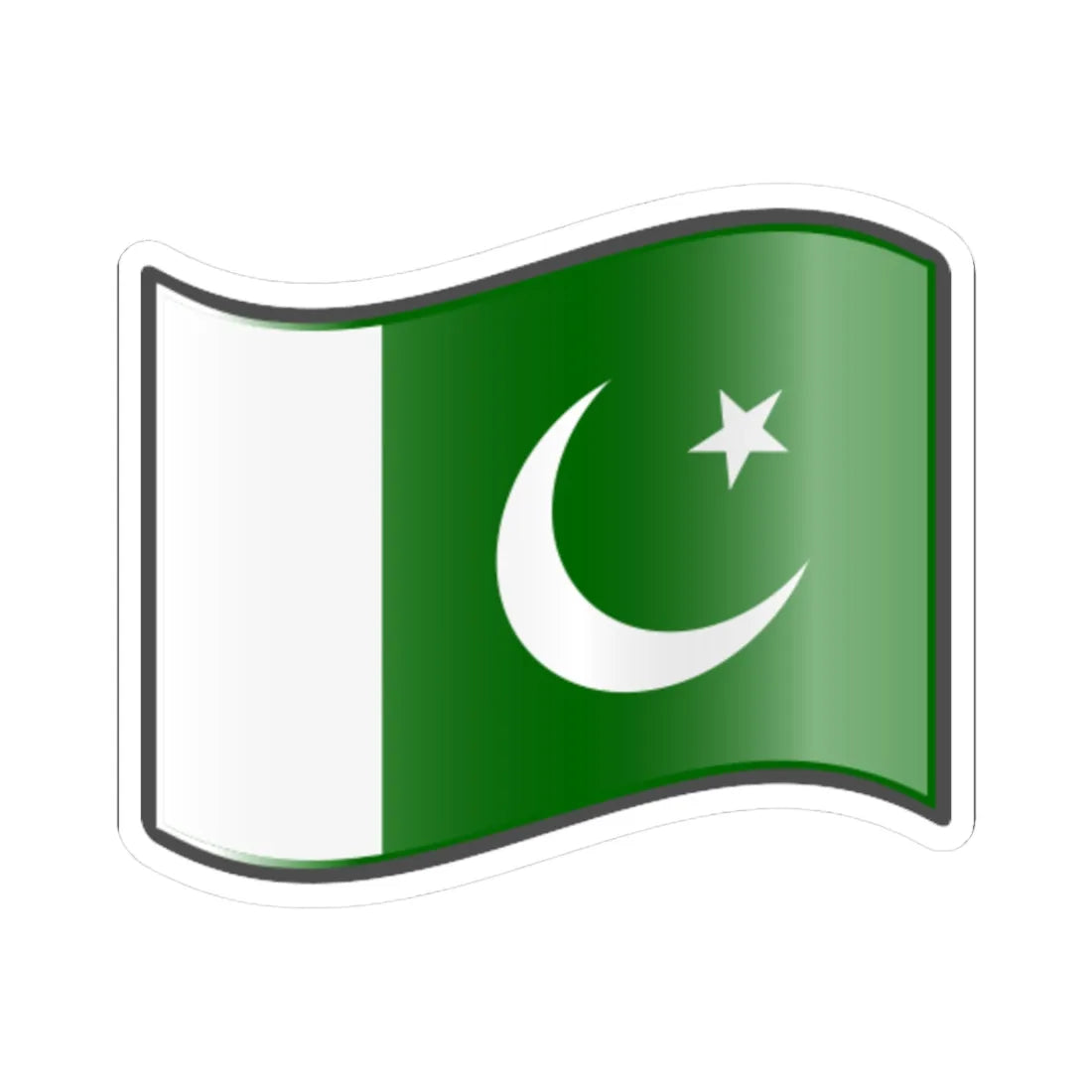 Nuvola Pakistani flag (Pakistan) STICKER Vinyl Kiss-Cut Decal 3 Inch White - The Sticker Space