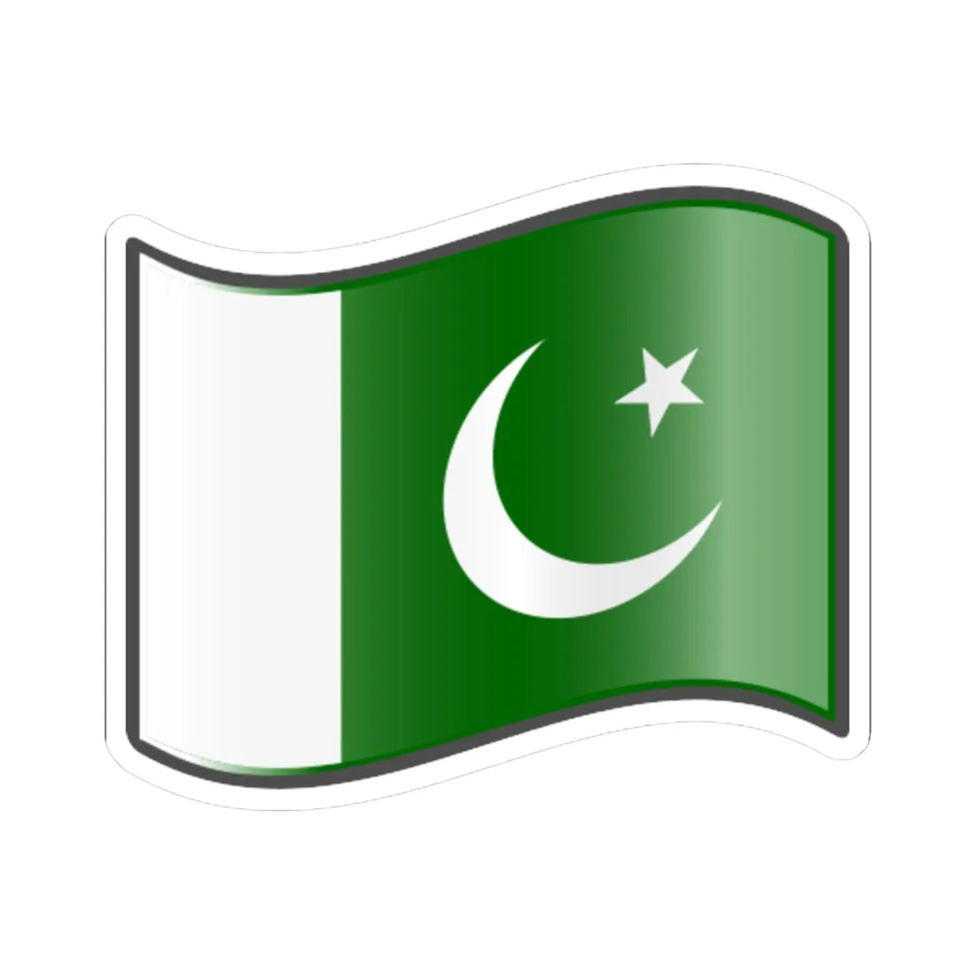 Nuvola Pakistani flag (Pakistan) STICKER Vinyl Kiss-Cut Decal 4 Inch White - The Sticker Space
