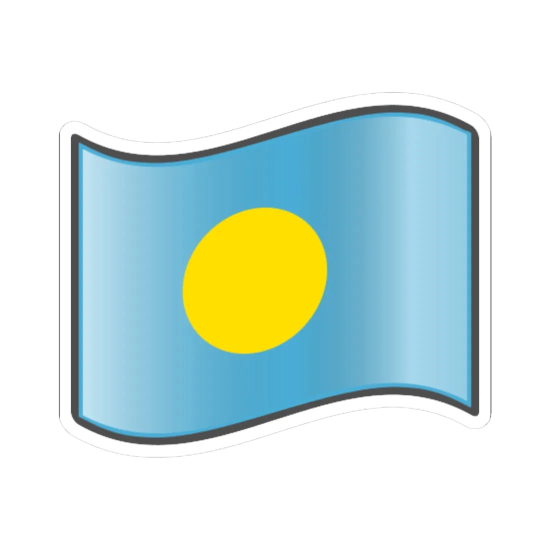 Nuvola Palau flag (Palau) STICKER Vinyl Kiss-Cut Decal 4 Inch White - The Sticker Space