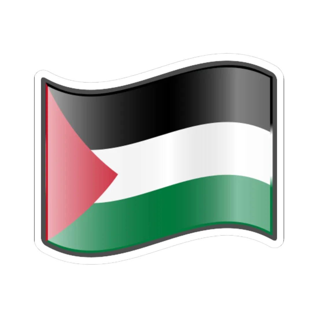 Nuvola Palestinian flag (Palestine) STICKER Vinyl Kiss-Cut Decal 6 Inch White - The Sticker Space