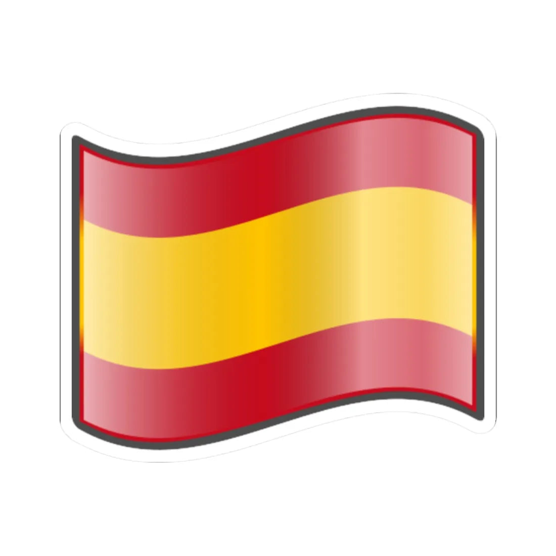 Nuvola Spain flag (Spain) STICKER Vinyl Kiss-Cut Decal 2 Inch White - The Sticker Space