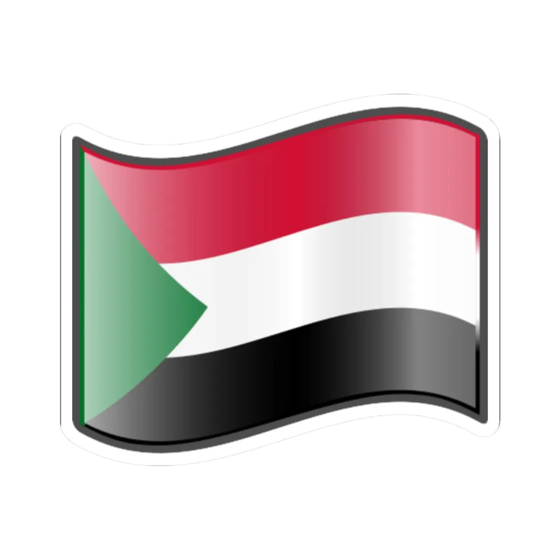 Nuvola Sudanese flag (Sudan) STICKER Vinyl Kiss-Cut Decal 2 Inch White - The Sticker Space