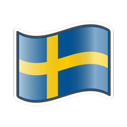Nuvola Swedish flag (Sweden) STICKER Vinyl Kiss-Cut Decal 4 Inch White - The Sticker Space