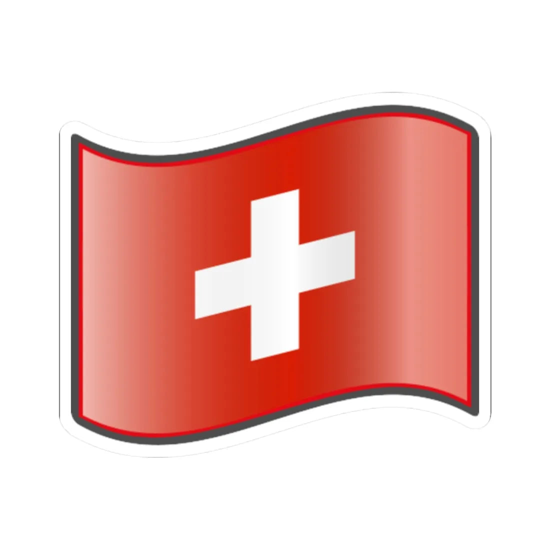 Nuvola Swiss flag (Switzerland) STICKER Vinyl Kiss-Cut Decal 2 Inch White - The Sticker Space