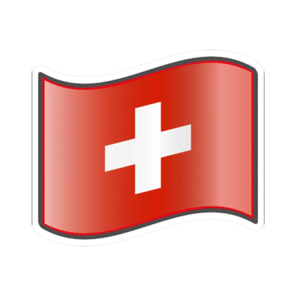 Nuvola Swiss flag (Switzerland) STICKER Vinyl Kiss-Cut Decal 2 Inch White - The Sticker Space