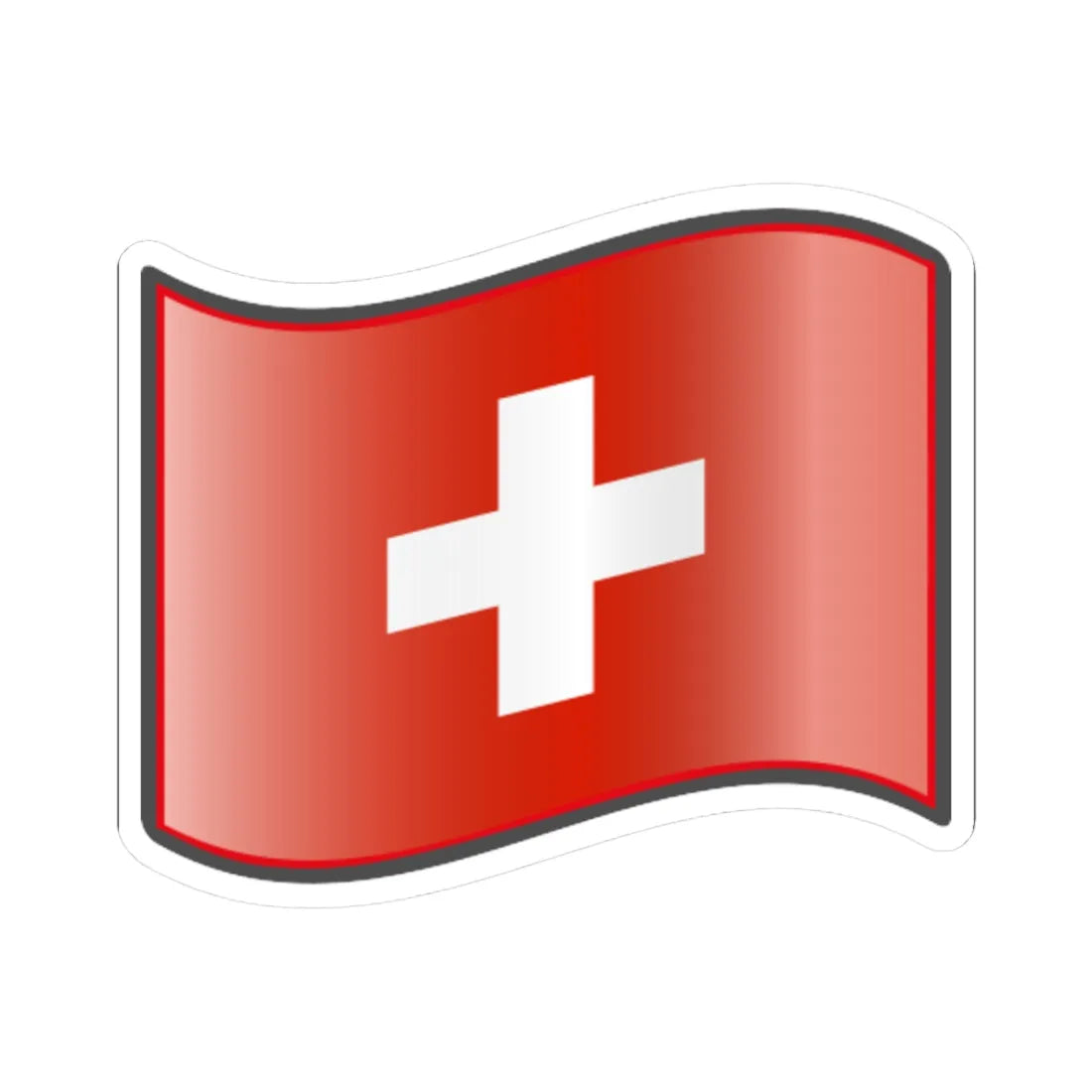 Nuvola Swiss flag (Switzerland) STICKER Vinyl Kiss-Cut Decal 3 Inch White - The Sticker Space